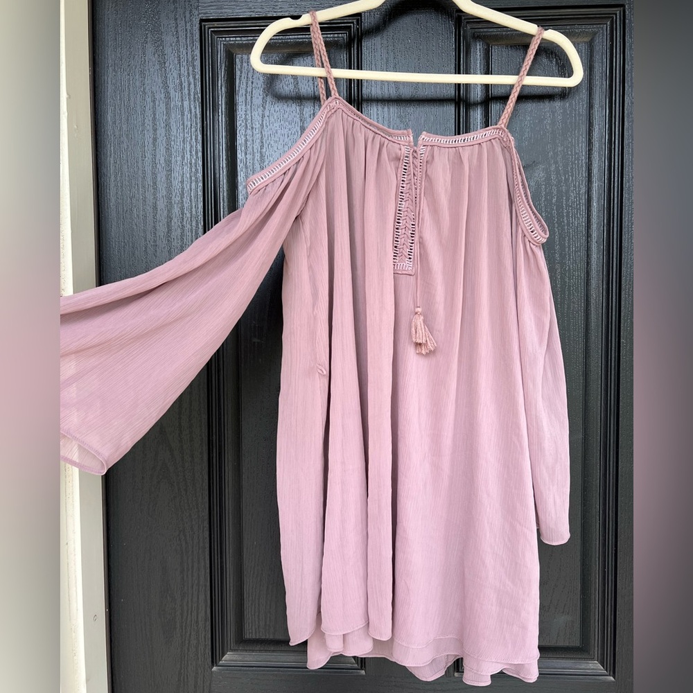 Purple pink off shoulder dress